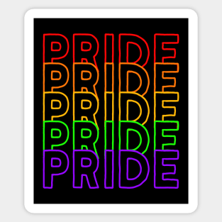 Pride --- Rainbow Themed Typography Design Sticker